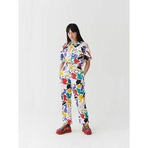Lazy Oaf Multicolor Graphic Straight Leg Jumpsuit